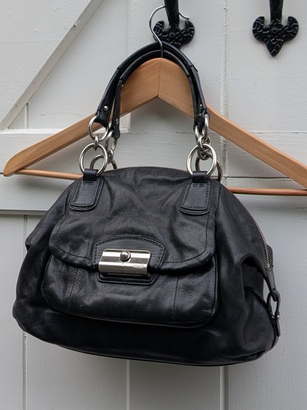 Coach Black Leather Kristin Satchel Bag #19296